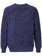 H Beauty & Youth Textured Crew Neck Sweater - Pink & Purple