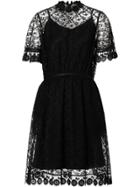 Burberry Floral Embroidered Tulle Dress - Black