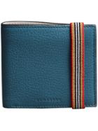 Burberry Heritage Stripe Leather International Bifold Wallet - Blue