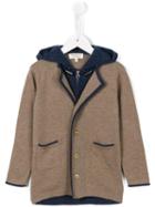 Cashmirino Double Layered Hooded Cardigan, Toddler Boy's, Size: 2 Yrs, Brown