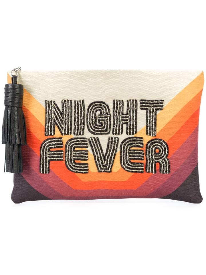 Sarah's Bag Night Fever Embroidered Clutch - Yellow & Orange