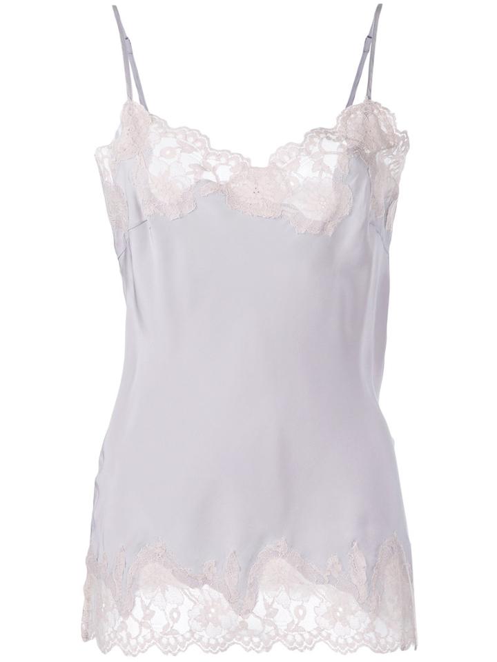 Gold Hawk - Lace Trim Cami Top - Women - Silk/cotton/nylon/rayon - Xl, Grey, Silk/cotton/nylon/rayon