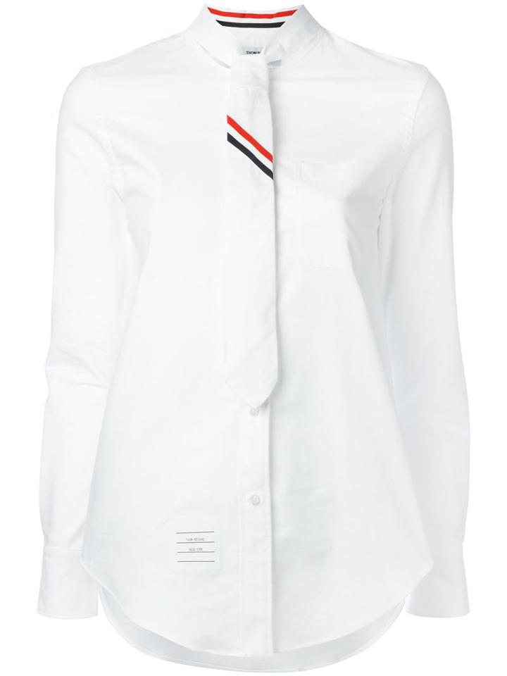 Thom Browne Necktie Shirt, Women's, Size: 42, White, Cotton