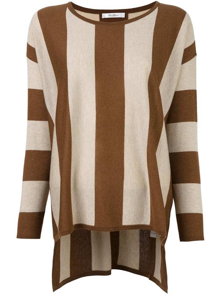 Max Mara Striped Sweater, Women's, Size: Small, Brown, Silk/cashmere