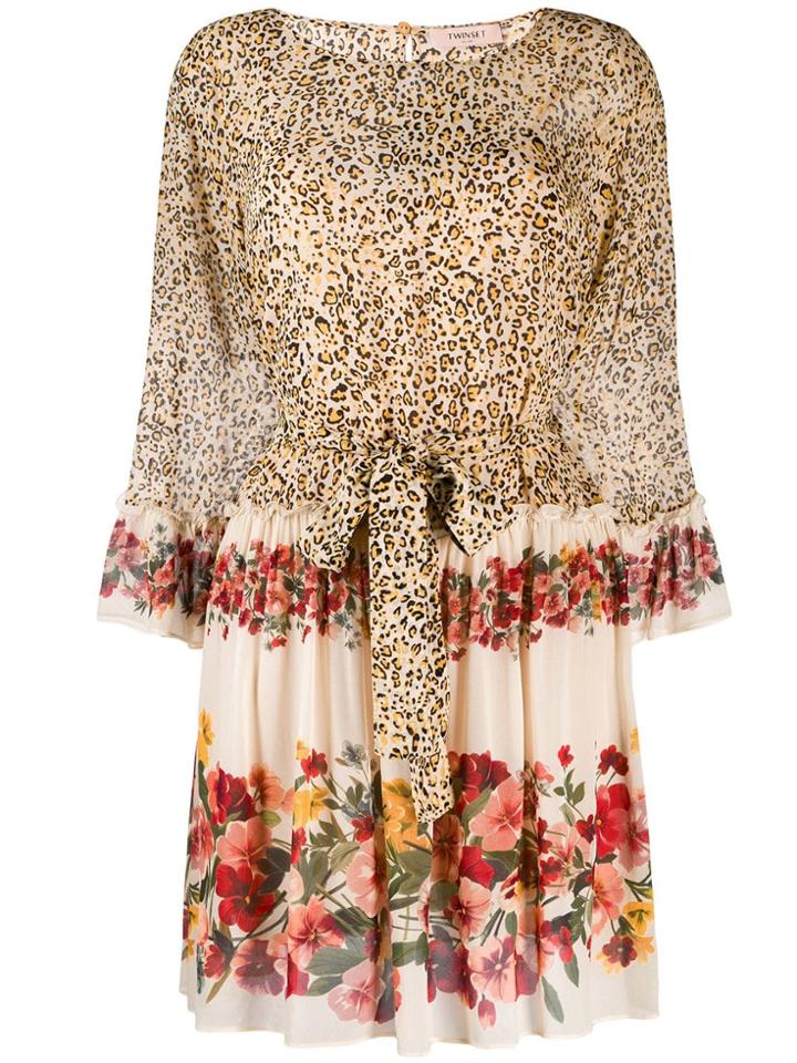 Twin-set Leopard Print Dress - Neutrals