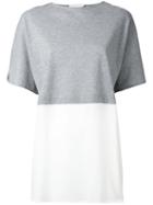 Fabiana Filippi - Contrast T-shirt - Women - Silk/cotton/spandex/elastane - 44, Grey, Silk/cotton/spandex/elastane