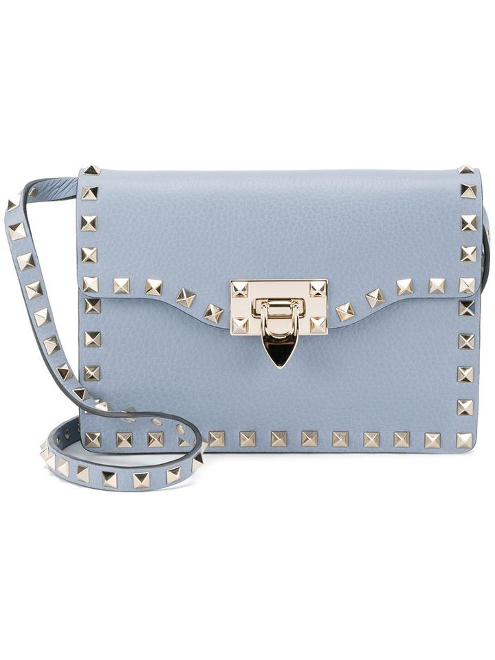 Valentino Valentino Garavani Rockstud Shoulder Bag, Women's, Grey, Leather/metal