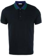 Moncler Striped Collar Polo Shirt, Men's, Size: Xl, Blue, Cotton