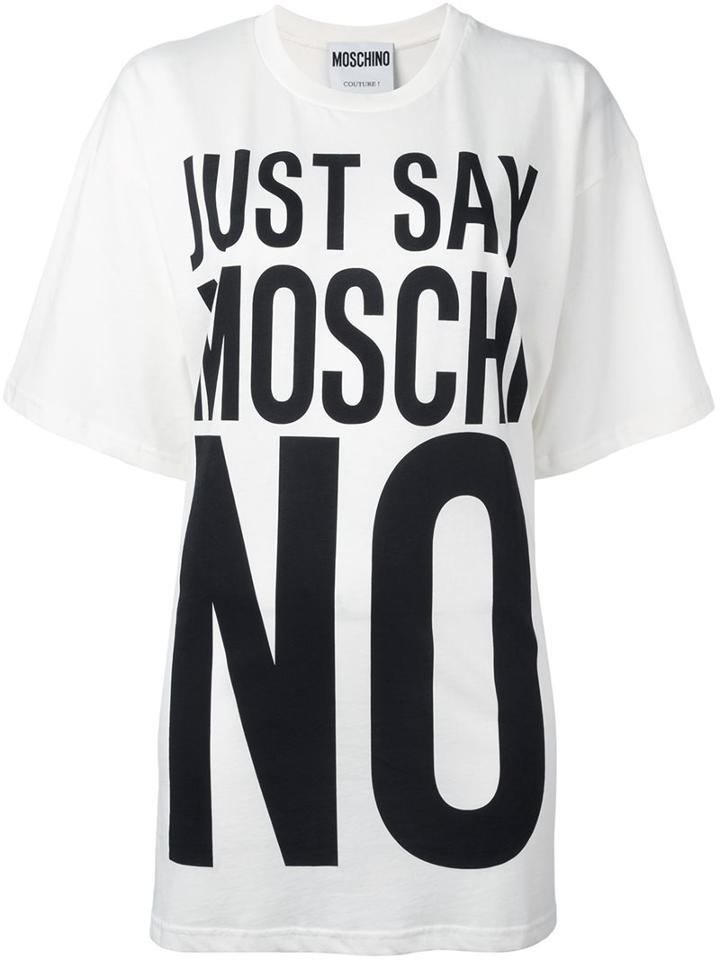 Moschino Just Say No T-shirt, Women's, Size: Medium, White, Cotton