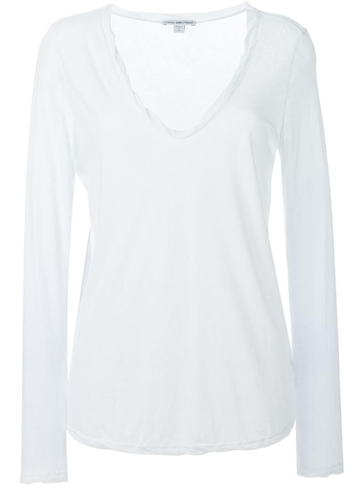 James Perse V-neck T-shirt, Women's, Size: 3, White, Cotton
