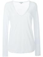 James Perse V-neck T-shirt, Women's, Size: 3, White, Cotton