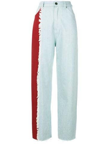 House Of Holland Contrast Mom Jeans - Blue