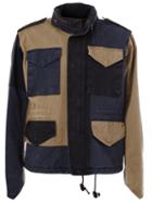 Kolor Patchwork 'beacon' Jacket, Men's, Size: 2, Blue, Cotton/cupro
