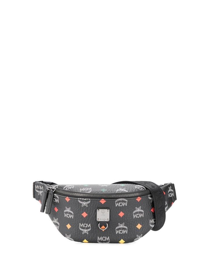 Mcm Logo Zipped Belt Bag - Black