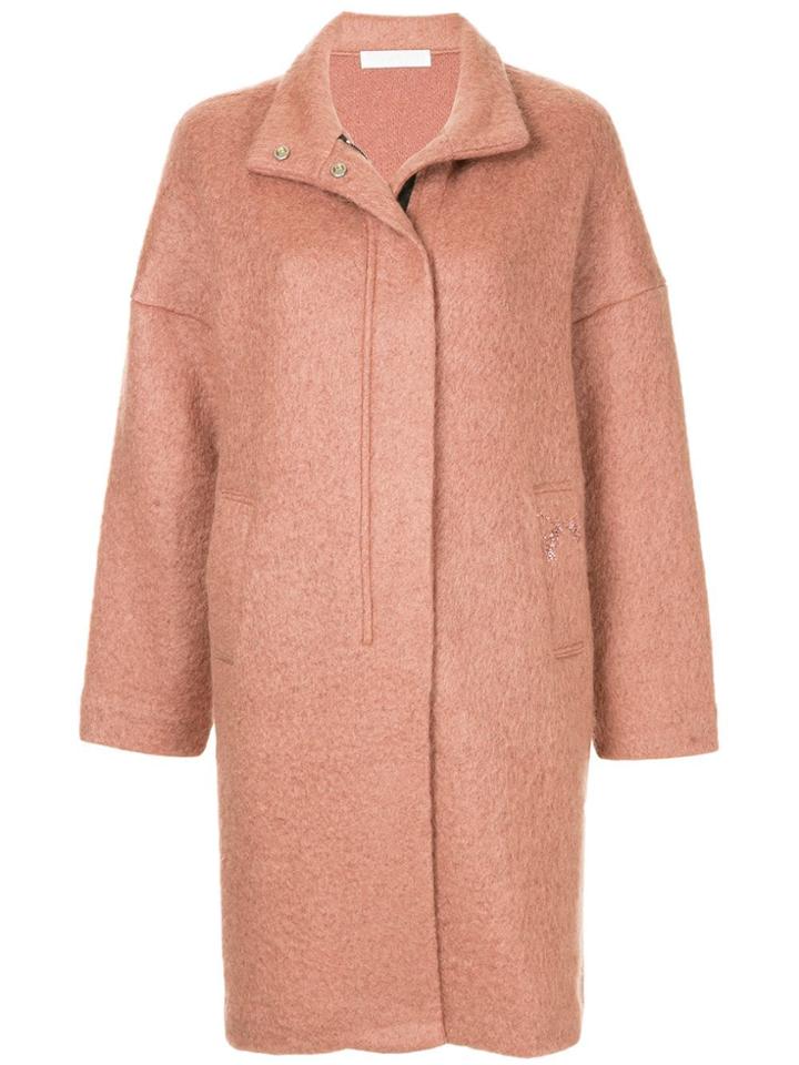 Roarguns Band Collar Coat - Pink
