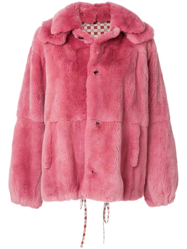 Marni Oversized Panelled Coat - Pink & Purple