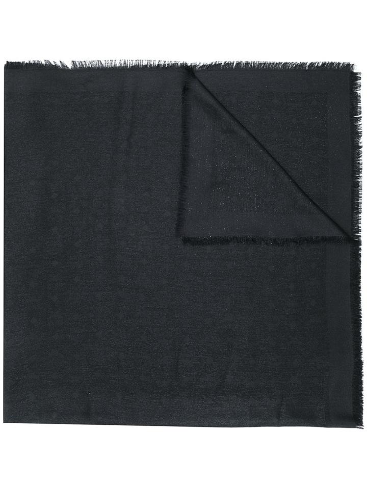 Mcm Frayed Edge Scarf - Black