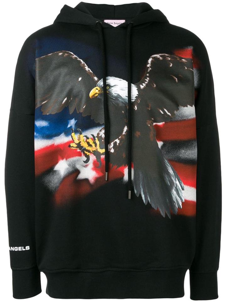 Palm Angels Eagle Print Hoodie - Black