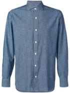 Barba Melange Button Shirt - Blue
