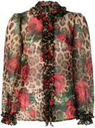 Dolce & Gabbana Mixed-print Ruffled Blouse - Multicolour