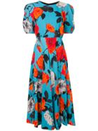 Msgm Floral Midi Dress - Multicolour