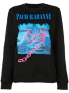 Paco Rabanne Printed Crew Neck Sweatshirt - Black