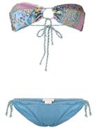 Anjuna Embroidered Bikini Set - Blue