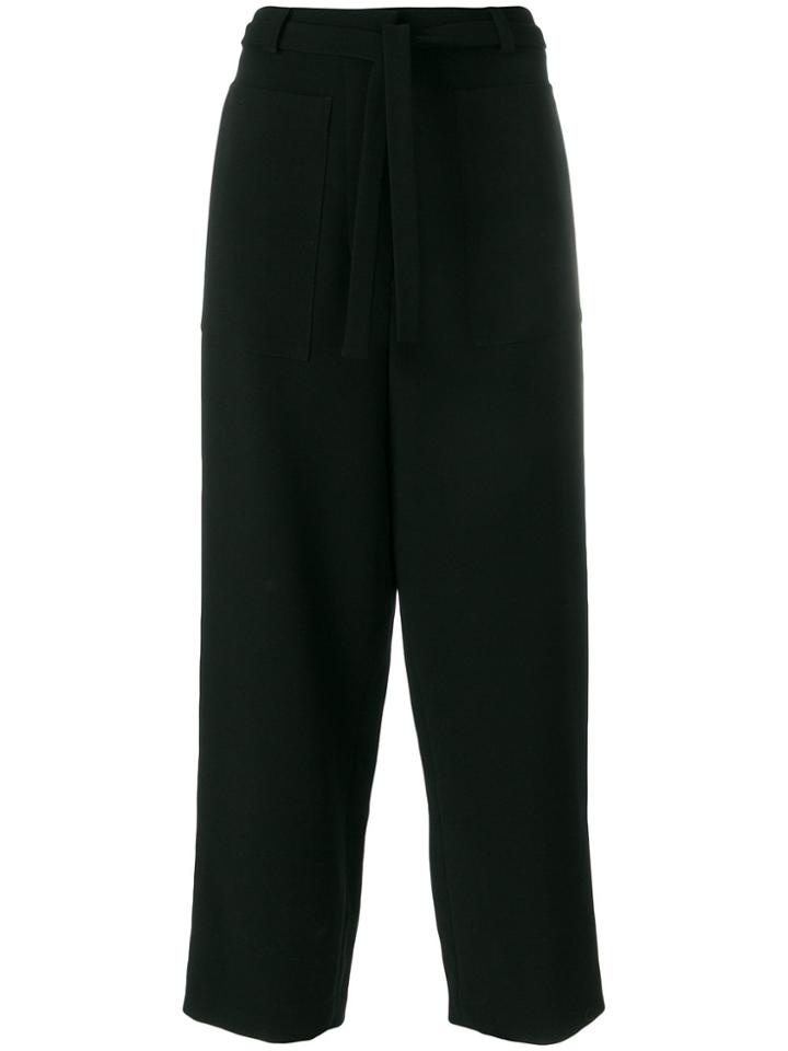 Sara Lanzi Cropped Track Pants - Black