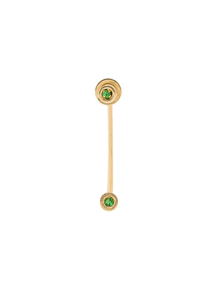 Delfina Delettrez 18kt Yellow Gold Dots Tsavorite Earring - Green