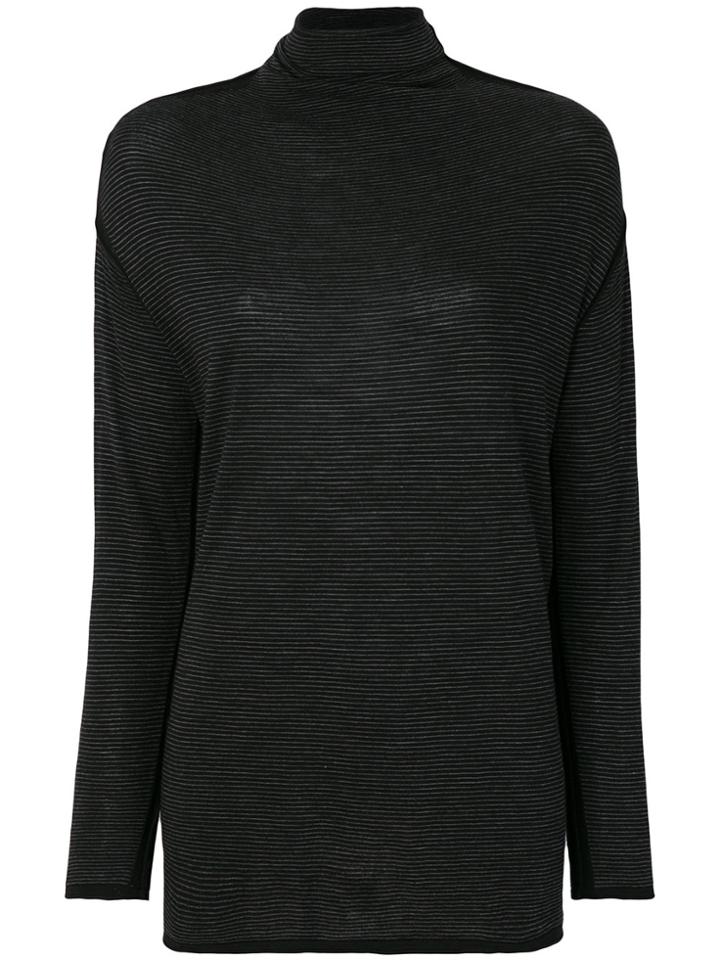 Transit Roll Neck Knitted Top - Black