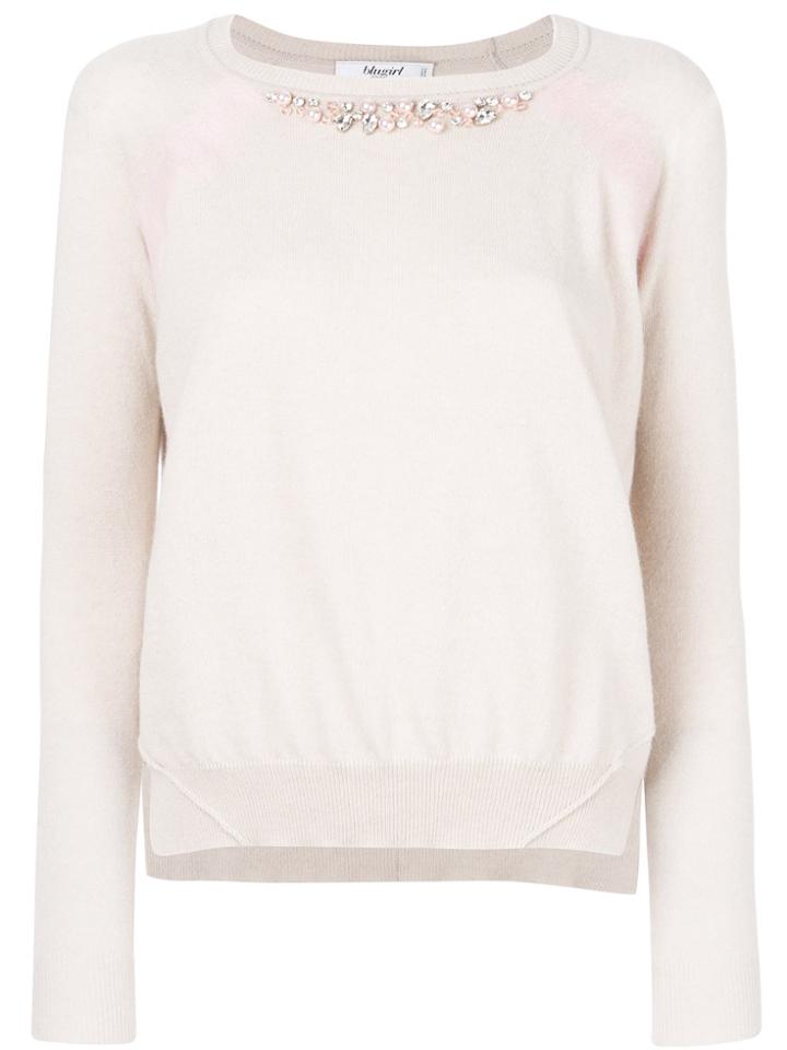 Blugirl Embroidered Sweater - Nude & Neutrals