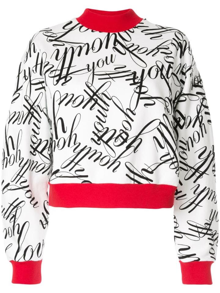 Msgm Youth Printed Sweatshirt - White