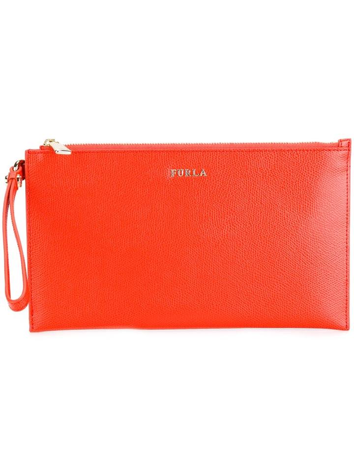 Furla Zip Clutch, Women's, Red