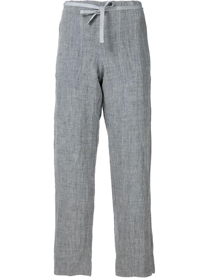 Dosa Straight Trousers, Women's, Size: 2, Grey, Linen/flax