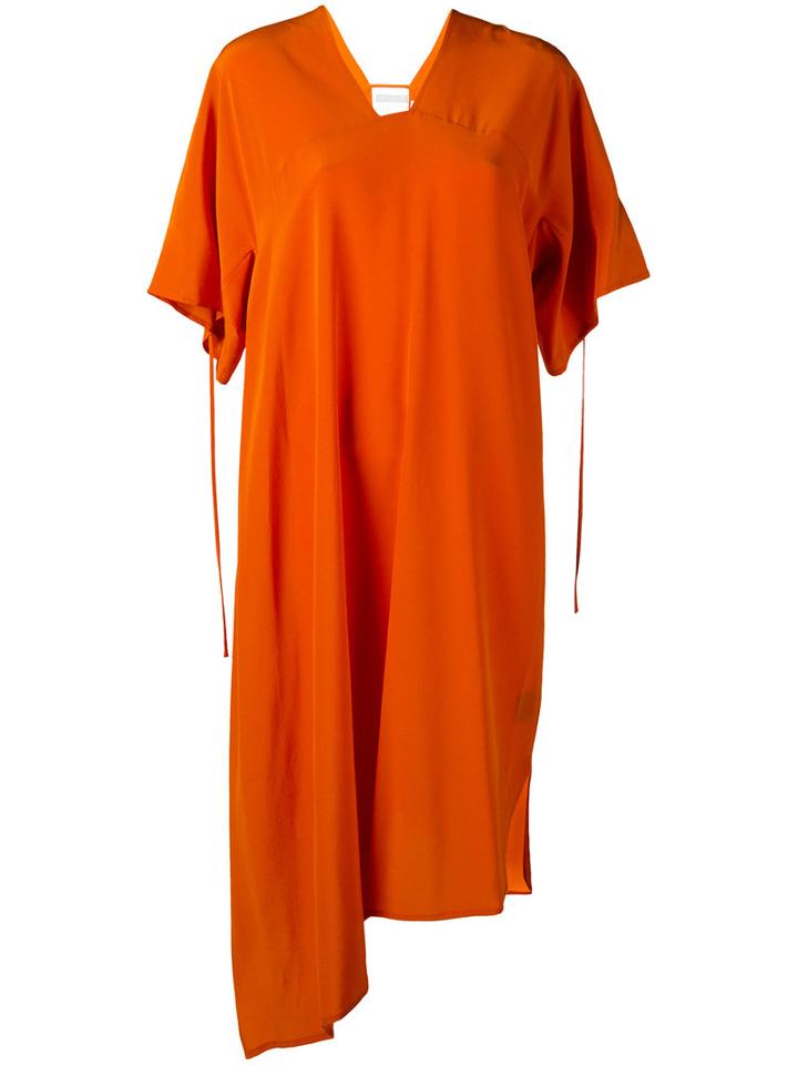 Christian Wijnants - Crepe Asymmetric Dress - Women - Silk Crepe - 38, Women's, Yellow/orange, Silk Crepe