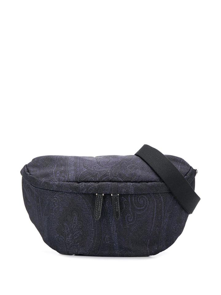 Etro Paisley Print Belt Bag - Blue