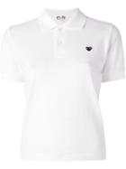 Comme Des Garçons Play Heart Patch Polo Shirt, Women's, Size: Xs, White, Cotton
