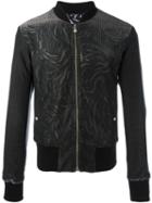 Versus Printed Bomber Jacket, Men's, Size: 50, Black, Viscose/cupro/cotton/polyester