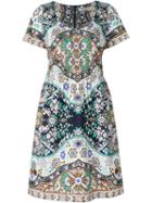 Etro Shortsleeved Floral Print Dress, Women's, Size: 46, Brown, Cotton