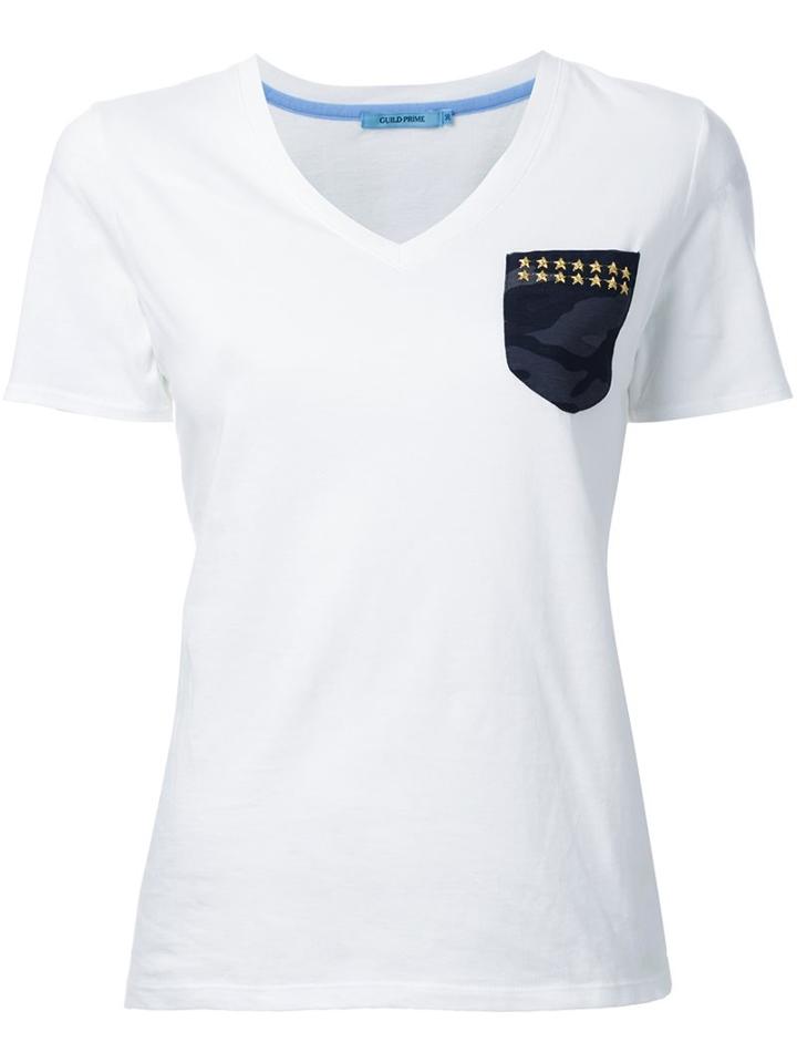 Guild Prime Camouflage Detail T-shirt, Women's, Size: 36, White, Cotton
