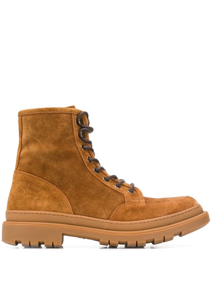 Brunello Cucinelli Suede Work Boots - Brown
