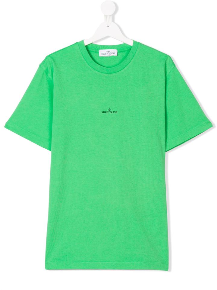 Stone Island Junior Teen Logo Print T-shirt - Green