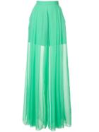 Delpozo Sheer Flared Trousers - Green
