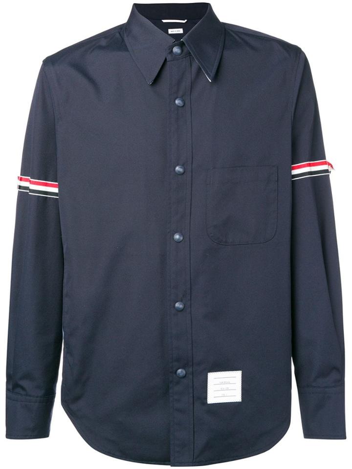 Thom Browne Grosgrain Armband Shirt Jacket - Blue