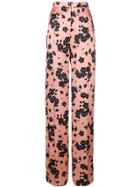 Rochas Floral Print High Waisted Trousers - Pink & Purple