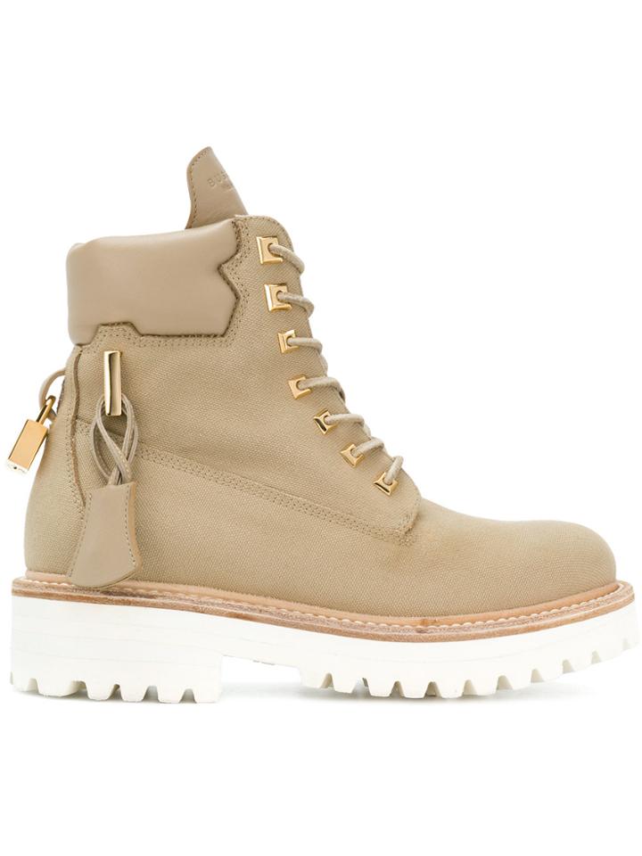 Buscemi Ankle Lace-up Boots - Nude & Neutrals