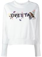 Vivetta Logo Print Sweatshirt, Women's, Size: 40, White, Cotton/spandex/elastane