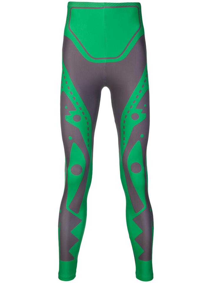 Walter Van Beirendonck Abstract Print Leggings - Green