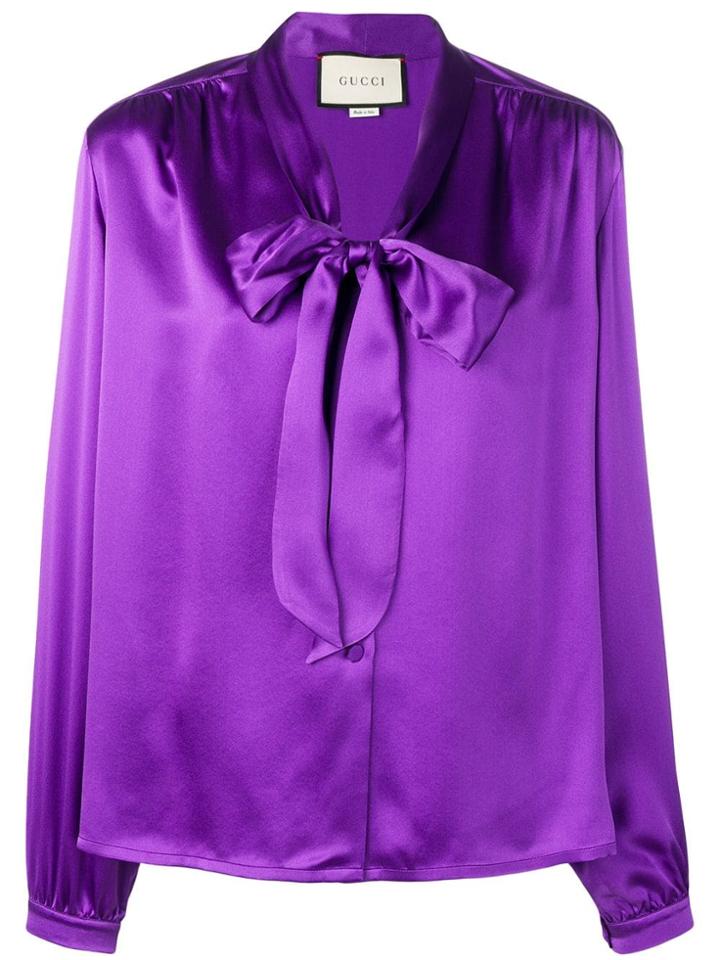 Gucci Tie-front Blouse - Purple