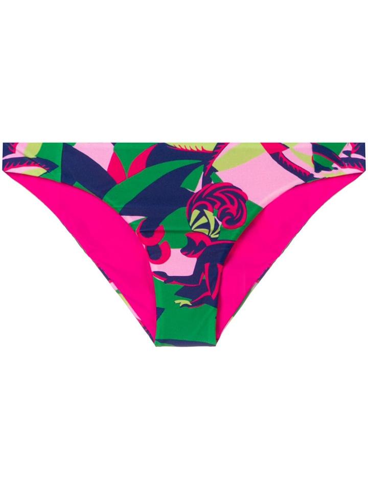 La Doublej Floral Print Hip Briefs - Pink